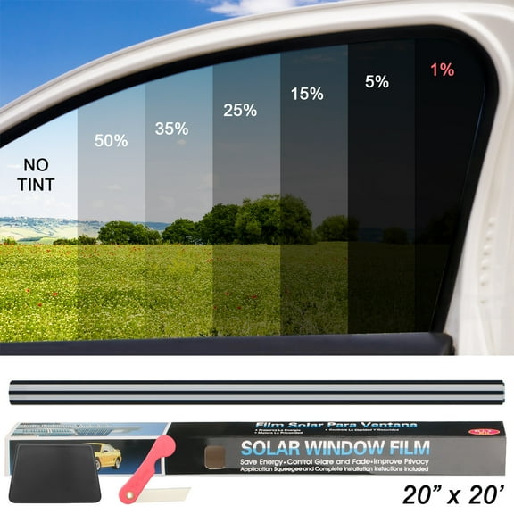 Htwon Car Window Tint 1% VLT Film Roll Kit Universal, 20" x 20'