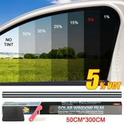 Htwon Car Window Tint 5% VLT Film Roll Kit Uncut Decals Interior for Car Office Commercial