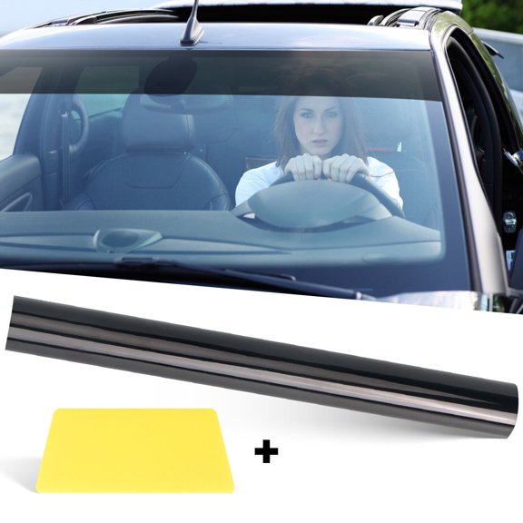 Htwon Car Window Tint Windshield Sun visor Vinyl Decal Gradual Strip Sticker 8in*4.9ft