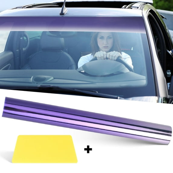 Htwon Car Window Tint Windshield Sun visor Vinyl Decal Gradual Strip Sticker 8in*4.9ft