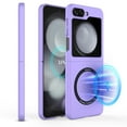 thumbnail image 1 of Htwon Case with Screen Protector for Samsung Galaxy Z Flip 5 5G Shockproof Magnetic Phone Cover, Purple, 1 of 16