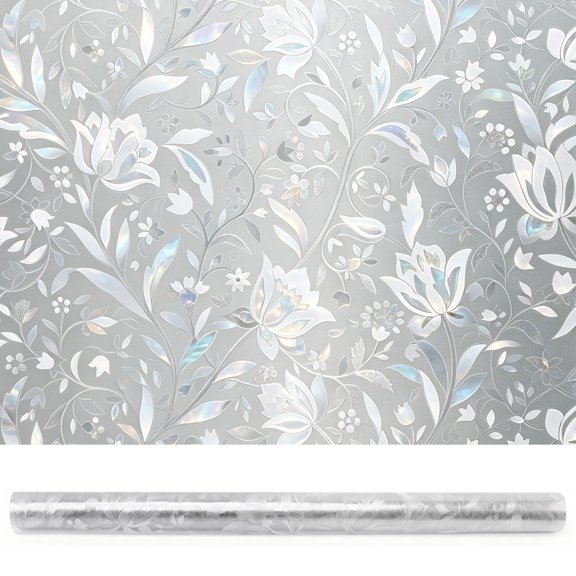 Htwon Green Leaf Vine Static Cling Window Film - Decorative Stained Glass Window Film