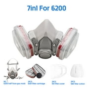 Htwon Half Face Gas Mask Facepiece Spray Painting 7 in1 Reusable Respirator Mask 6200