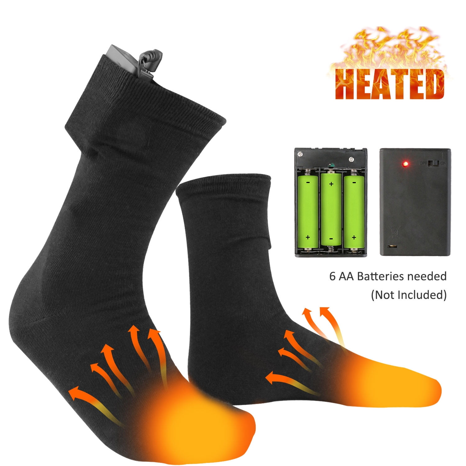 Htwon Heated Socks Foot Warmer Electric Rechargable Battery Heating Sock for Women Men