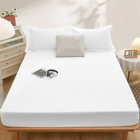 Htwon Mattress Protector Waterproof Bed Cover Premium for Bed Full(White, with 36 Inches Deep Pocket)