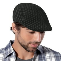 Moonsix Newsboy/Gatsby Flat Cap – Adjustable Unisex Driver Hat In Plain Stripe, One Size Fits Most