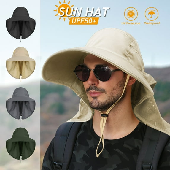 Htwon Men Women Fishing Hat Outdoor Sun UV Protection Hat Wide Brim Bucket Boonie Cap,for Summer Fishing Outdoor Sun