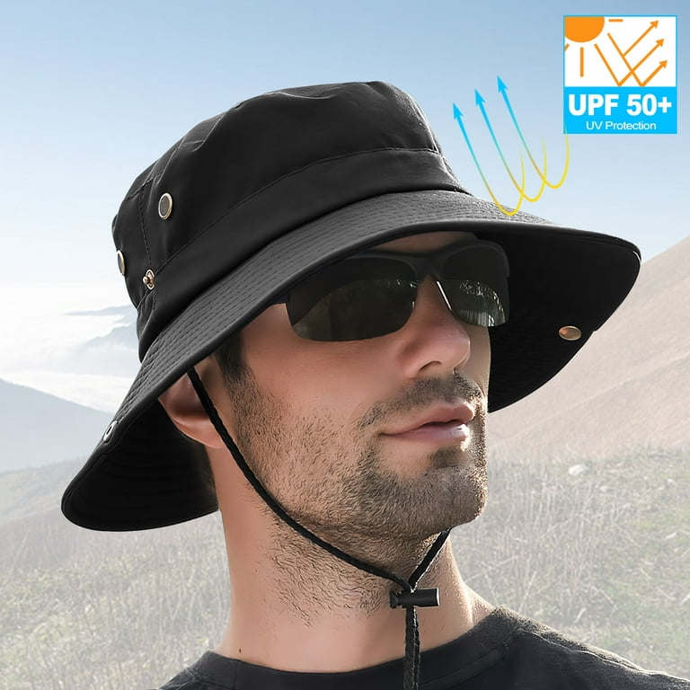 Htwon Men/Women Sun Hat Wide Brim Breathable Bucket Cap,for Summer Fishing  UV Protection