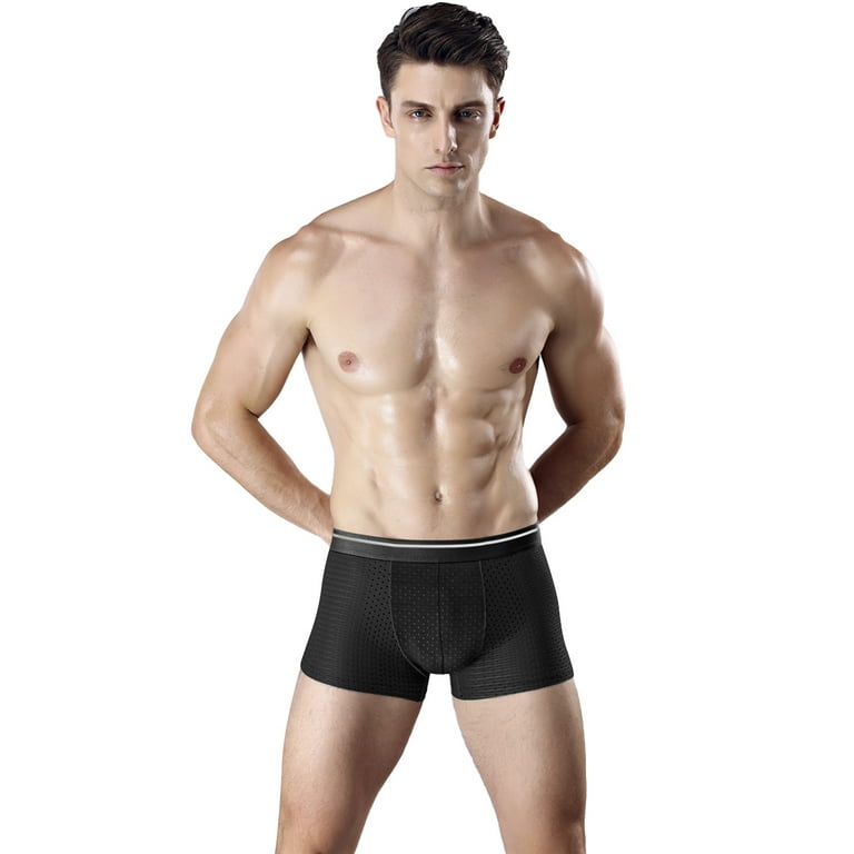 Htwon Mens Underwear Men's Boxer Brief Seamless Underwear Trunks Soft Thin  Underpants(1 Pack, Black, M) 
