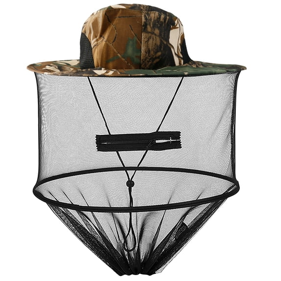 Htwon Mosquito Head Net Sun Hat Bug Bee Protection Mesh Fishing Outdoor Men Women Cap Camo