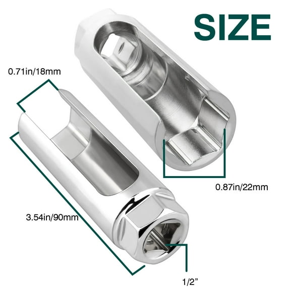 Htwon, 7/8" Chrome Finish Oxygen Sensor Socket Wrench & Set