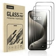 thumbnail image 1 of Htwon Screen Protector for iPhone 15 Pro Max/15 Pro/15 Plus/15 Tempered Glass Film, Clear, 3Pcs, 1 of 16