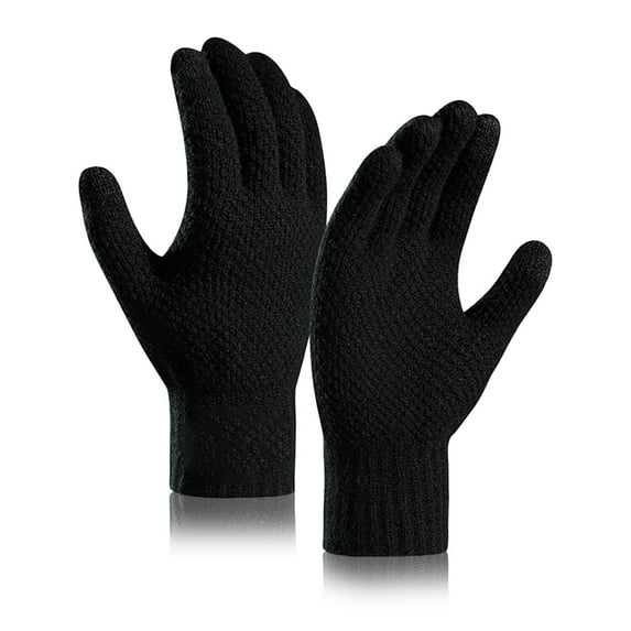 Htwon Thermal Knitted Winter Gloves Thick Fleece Touch Screen Winter Warm Soft Mittens