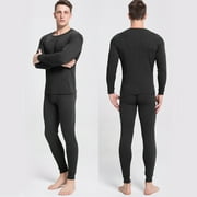 Htwon Thermal Underwear for Men Set Ultra Soft Thermal Insulation Winter Long Johns Sets (Black, XL)