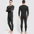 thumbnail image 1 of Htwon Thermal Underwear for Men Ultra Soft Men's Thermal Underwear Set Microfiber Thermal Underwear Long Johns Sets with Fleece Lined (Black, 4XL), 1 of 13