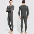 thumbnail image 1 of Htwon Thermal Underwear for Men Ultra Soft Men's Thermal Underwear Set Microfiber Thermal Underwear Long Johns Sets with Fleece Lined (Gray, 2XL), 1 of 13