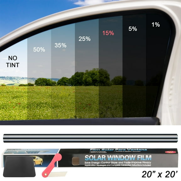 Htwon Window Roll Uncut Tint Film Sunshade VLT 20"x10FT Car Office Home Glass, 15%