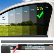 Htwon Window Roll Uncut Tint Film Sunshade VLT 20"x10FT Car Office Home Glass, 5%