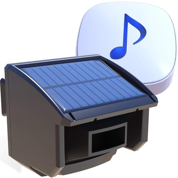 Htzsafe Solar Driveway Alarm System-1/4 Mile Long Transmission Range-Solar Powered No Need Replace Batteries-Outdoor Weatherproof Motion Sensor&Detector DIY Security Alert System