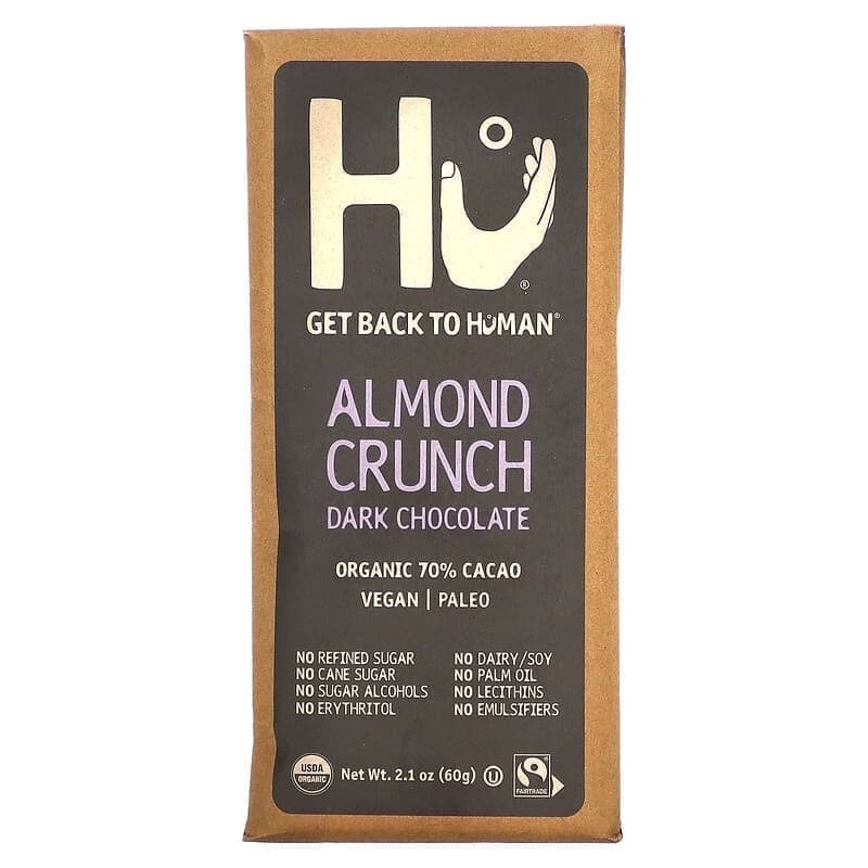 Hu, Almond Crunch, Dark Chocolate, 2.1 oz Pack of 2