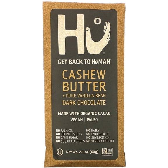 Hu, Cashew Butter + Pure Vanilla Bean Dark Chocolate, 2.1 oz Pack of 3