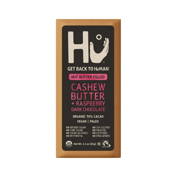 Hu Cashew Butter + Raspberry Dark Chocolate Bar, 2.1 Ounce Bar, 1 Count