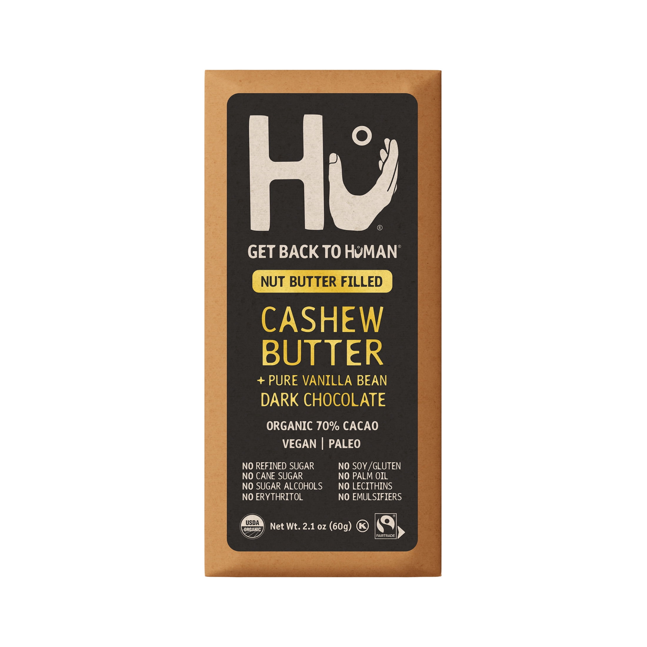 Hu Cashew Butter + Vanilla Bean Dark Chocolate Bar, 2.1 Ounce Bar, 1 Count