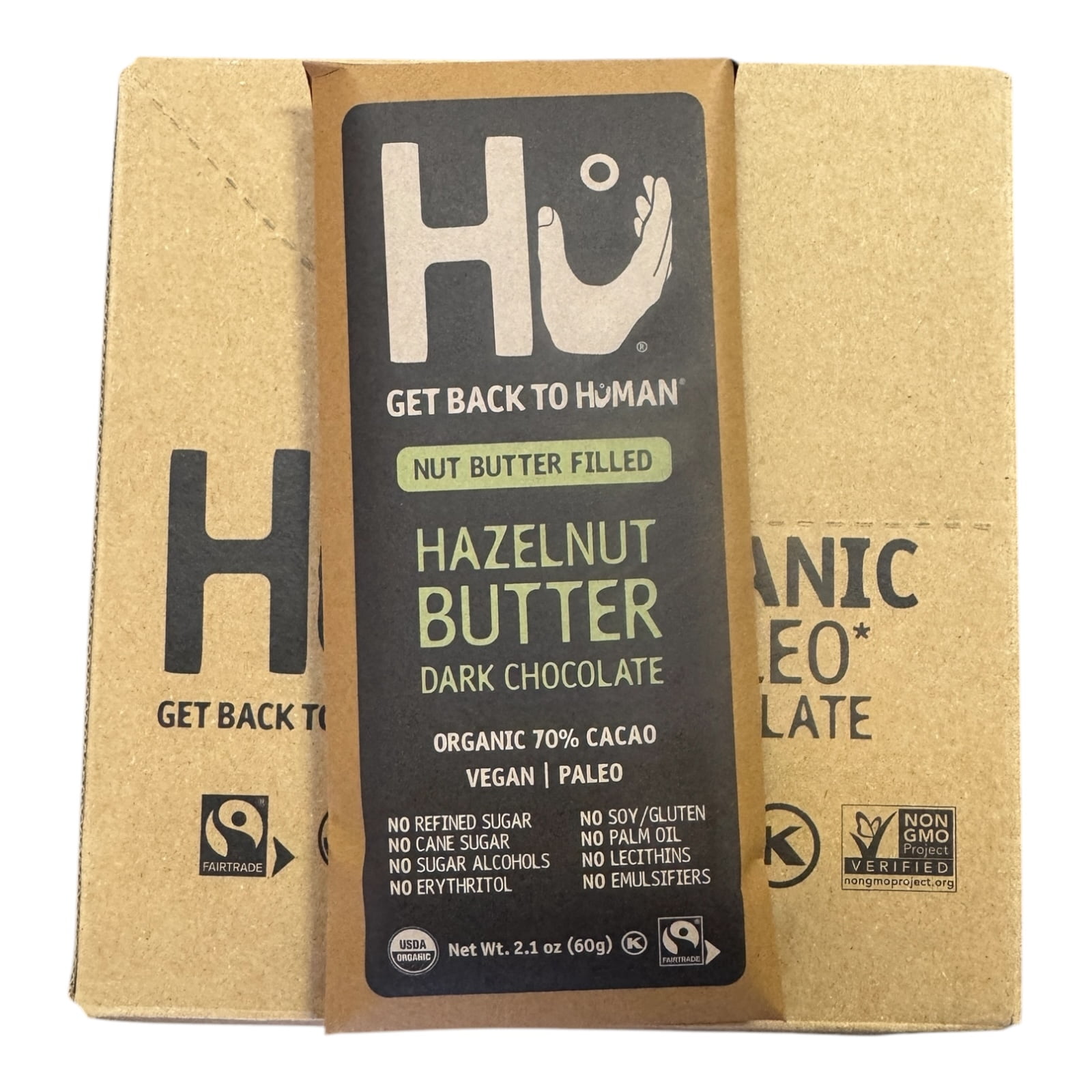 Hu Chocolate 12 Pack Hazelnut Butter Dark Chocolate Bars 08/2025 Expiration