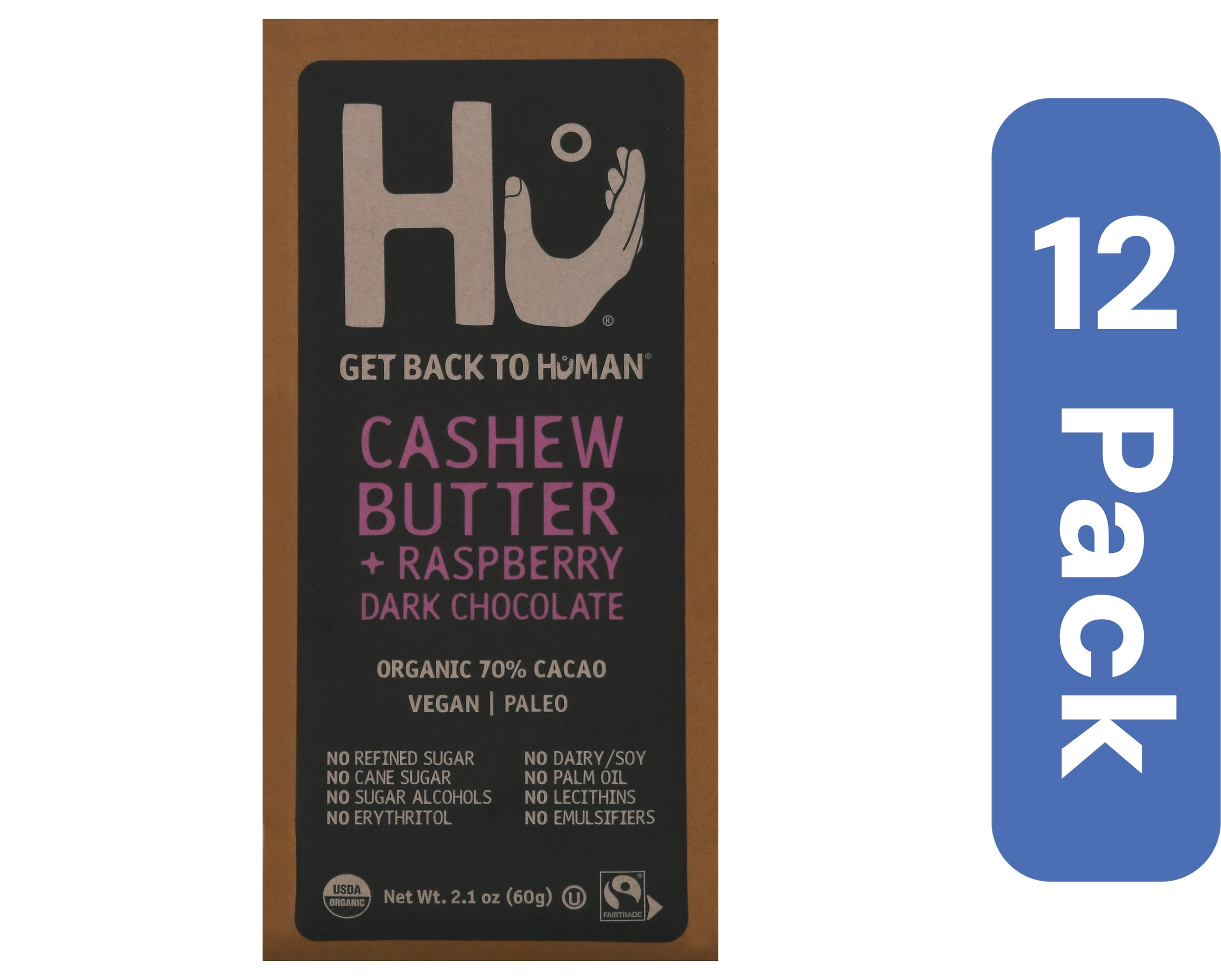 Hu Chocolate Cashew Butter Raspberry Jelly 2.1 oz (Pack Of 12)