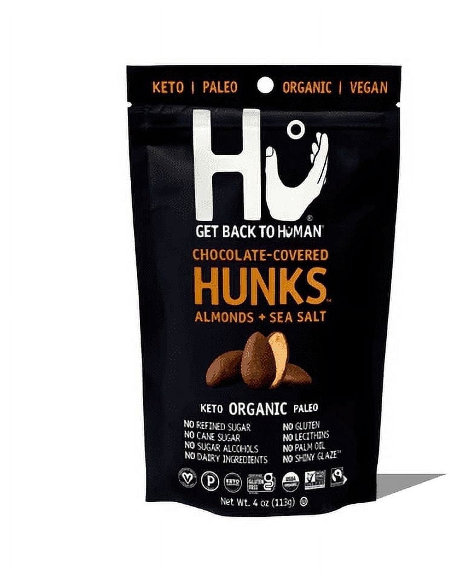Hu, Chocolate Covered Hunks, Almonds + Sea Salt, 4 oz Pack of 4