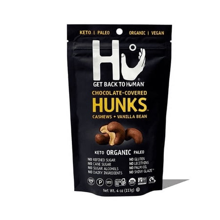 Hu Kitchen Chocolate-Covered Hunks, Cashews, Vanilla Bean, Pack of 2, 4 oz