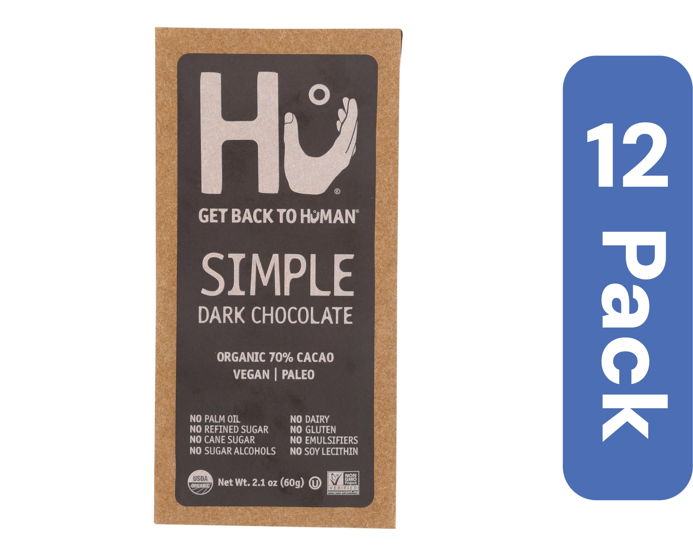 Hu - Dark Chocolate Bar Simple - Case of 12-2.1 OZ