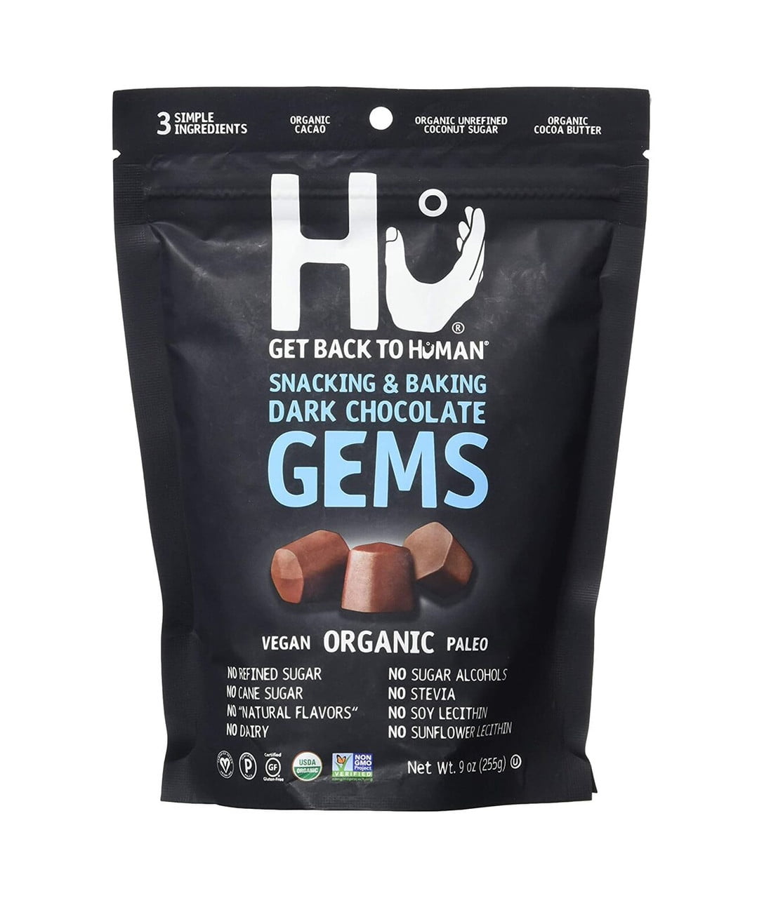 Hu Kitchen Dark Chocolate Gems Baking and Snacking Chips 6 Count 9 Oz