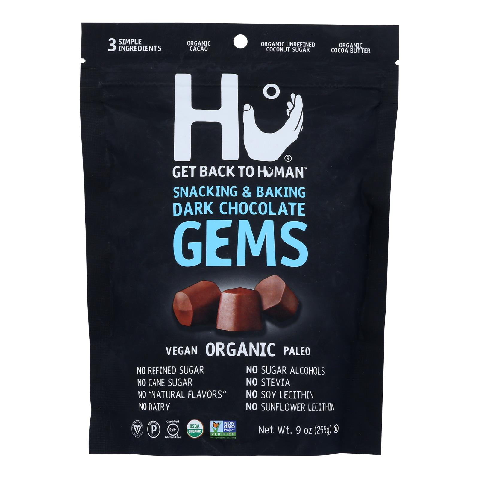 Hu - Gems Organic Dark Chocolate Snanking Baking - Case of 6-9 OZ