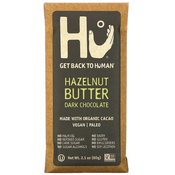 Hu, Hazelnut Butter Dark Chocolate, 2.1 oz Pack of 4