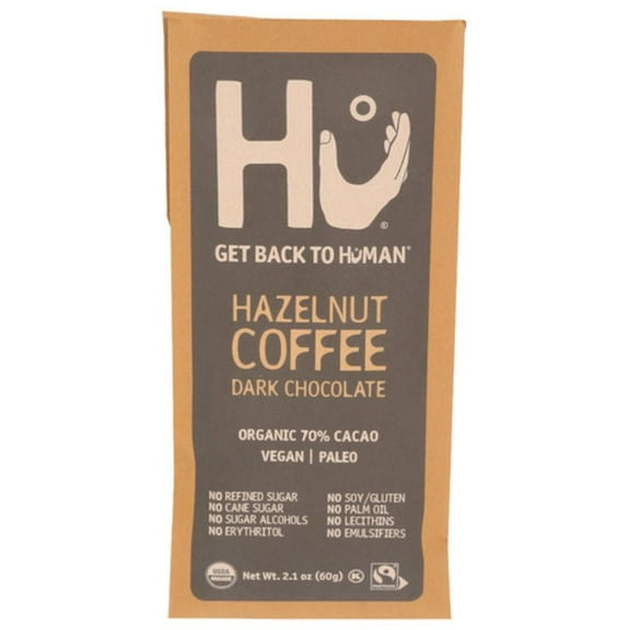 Hu Hazelnut Coffee Organic Dark Chocolate Bar 2.1 oz Pack of 2