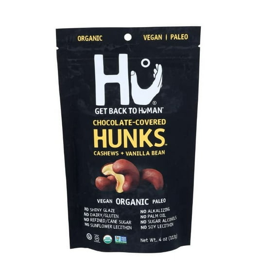 Hu Hunks Organic Chocolate Covered Cashews and Vanilla, 4 Oz - Pack Of 3