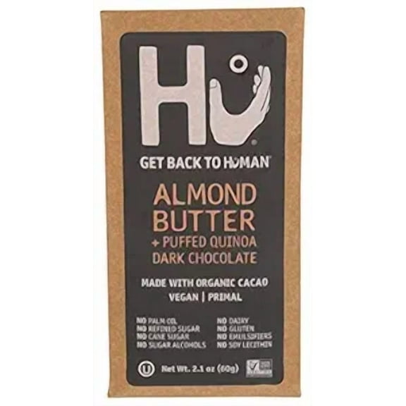 Hu Kitchen Almond Butter & Puffed Quinoa Chocolate Bar, 2.1 Oz ( Pack of 2 )