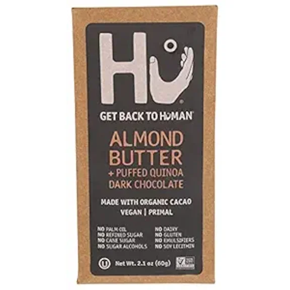 Hu Kitchen Almond Butter & Puffed Quinoa Chocolate Bar, 2.1 Oz