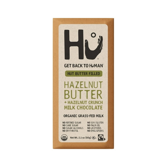 Hu Hazelnut Butter + Hazelnut Crunch Milk Chocolate Bar, 2.1 Ounce Bar, 1 Count