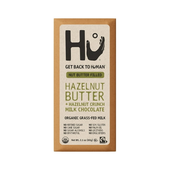 Hu Hazelnut Butter + Hazelnut Crunch Milk Chocolate Bar, 2.1 Ounce Bar, 1 Count