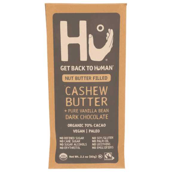 Hu Organic Cashew Butter + Pure Vanilla Bean Dark Chocolate Bar 2.1 oz - Pack of 2