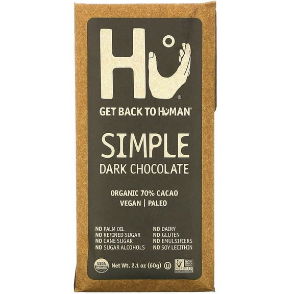 Hu, Simple Dark Chocolate, 2.1 oz Pack of 2