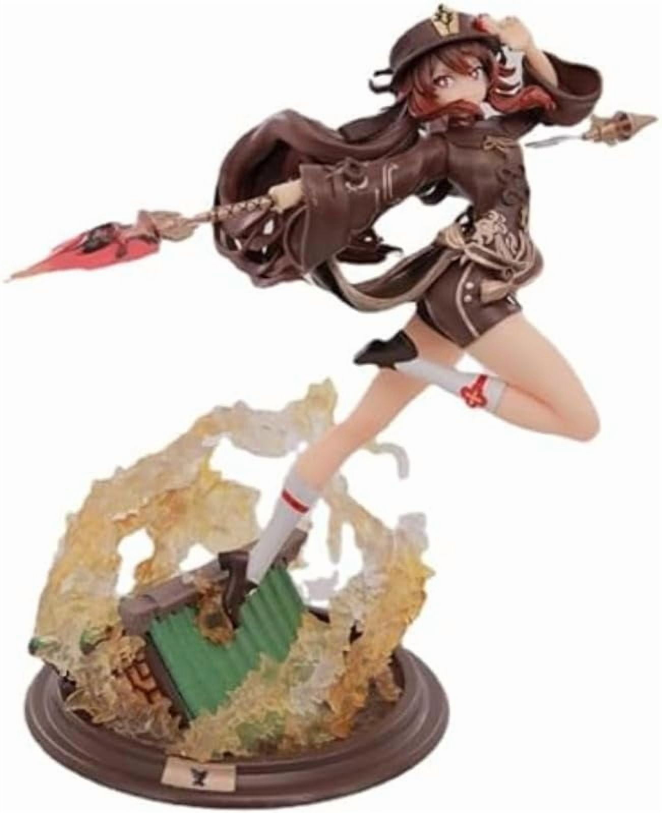 Hu Tao Figure Fighting Genshin Impact Hu Tao Anime Figures 28cm/11inch Handmade PVC Game Character Model Statue Collectible Craft Gift