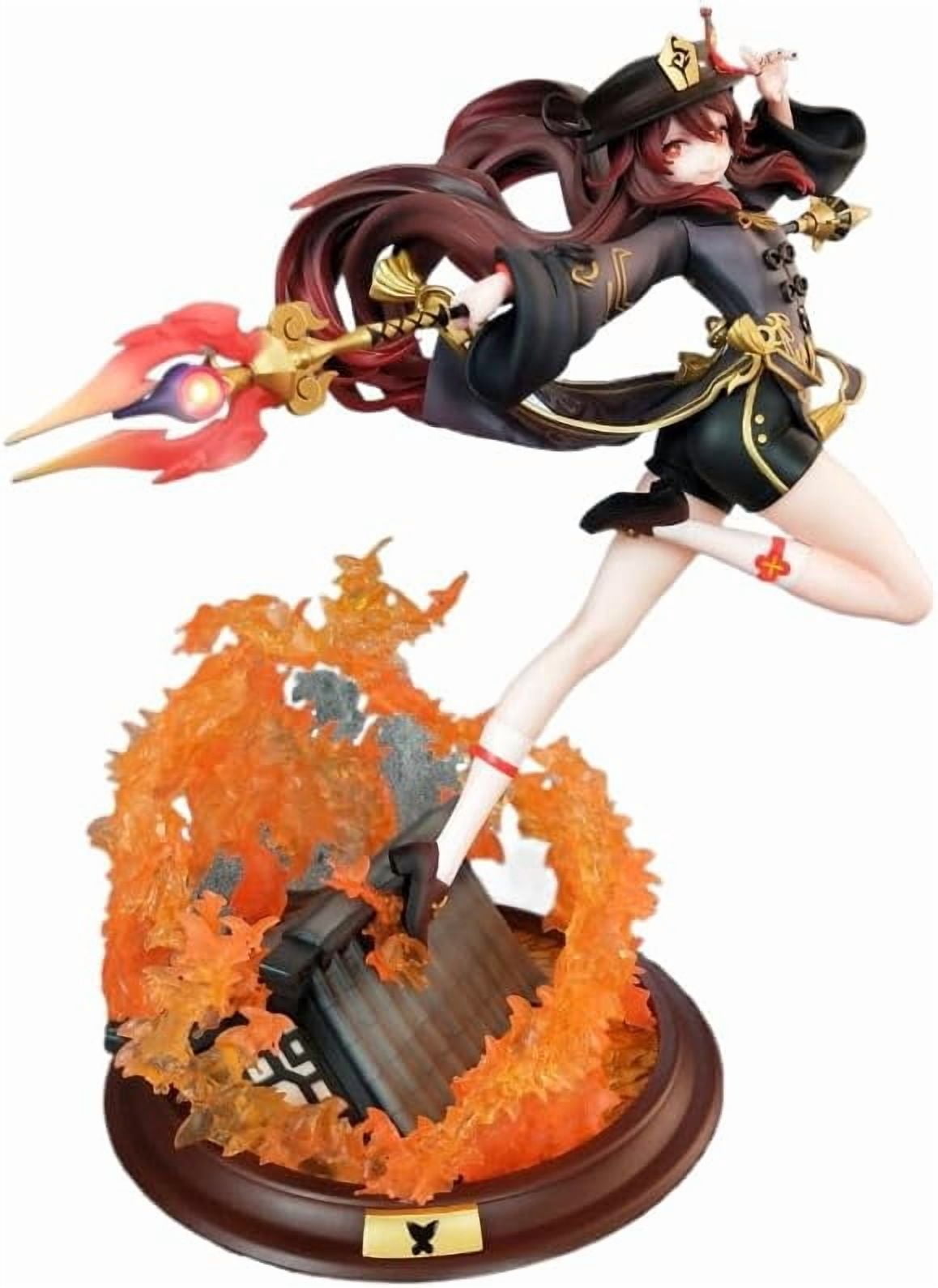 Hu Tao Figure Fighting Genshin Impact Hu Tao Figures 28cm/11inch Handmade PVC Anime Cartoon Character Model Statue Figure Decoration for Anime Fans