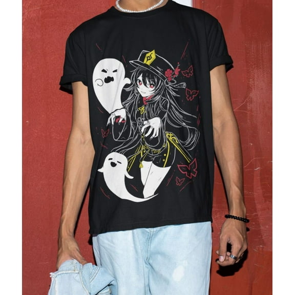 Hu Tao Genshin Impact Japan Aesthetic Anime Japanese Vaporwave Genshin Impact Raiden Shogun Gaming T-Shirt, Anime Waifu Shirt