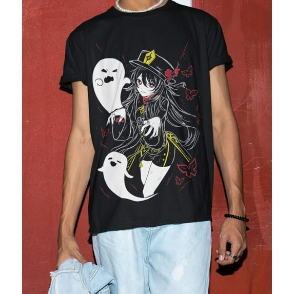 Hu Tao Genshin Impact Japan Aesthetic Anime Japanese Vaporwave Genshin Impact Raiden Shogun Gaming T-Shirt, Anime Waifu Shirt