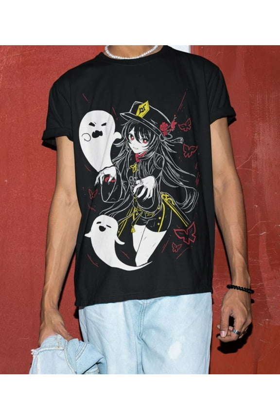 Hu Tao Genshin Impact Japan Aesthetic Anime Japanese Vaporwave Genshin Impact Raiden Shogun Gaming T-Shirt, Anime Waifu Shirt