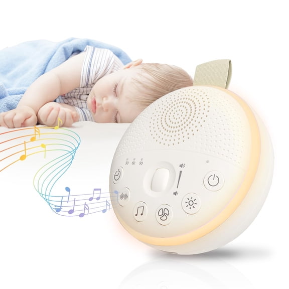 HuBDIC HubiCare White Noise Machine, Portable Sound Machine with 21 Soothing Sleep Sounds, Long-Lasting Battery, Gentle LED Mood Light, Travel-Friendly Sleep Aid for Newborns, Children