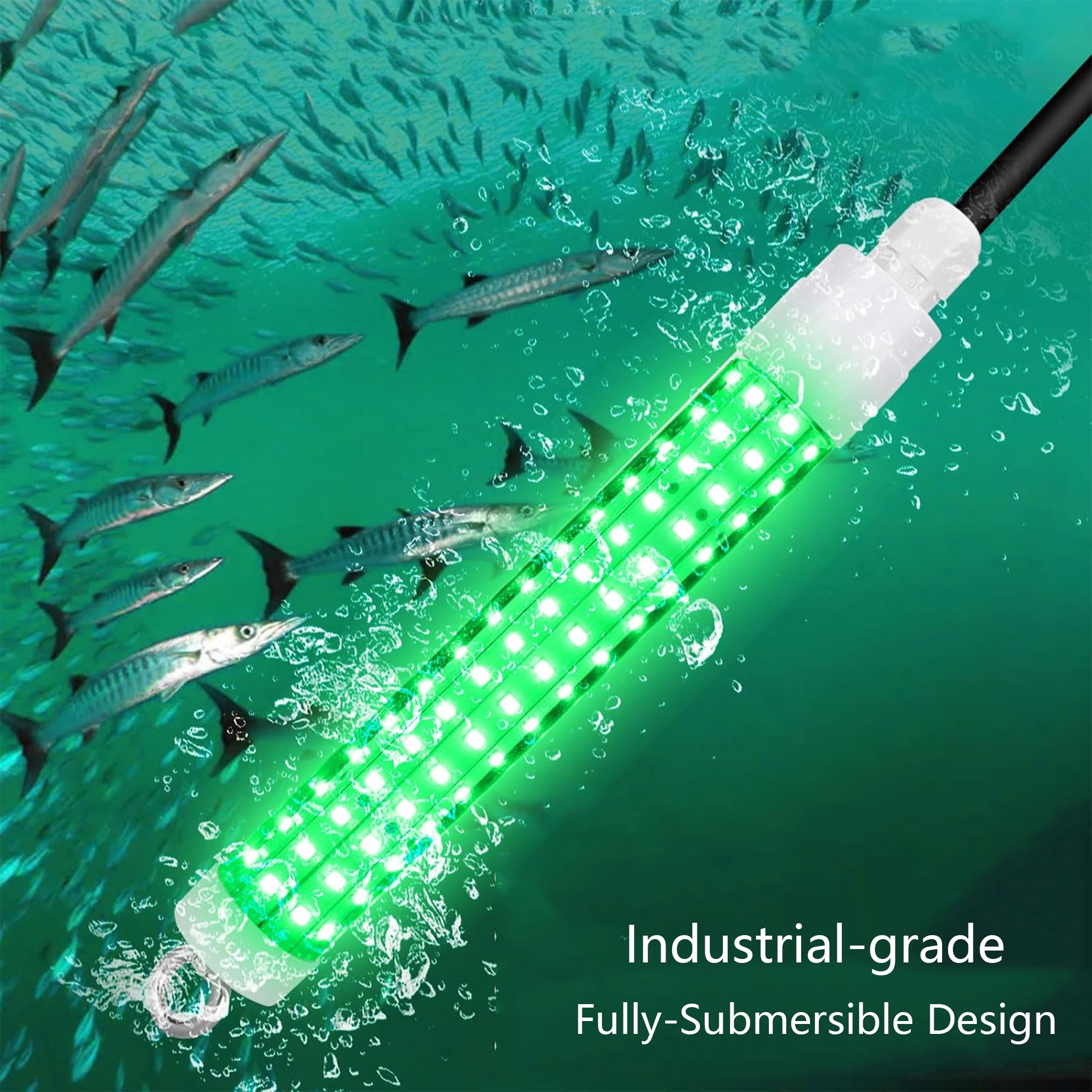 HuGoing 12V LED Underwater Fishing Light Green Night Fishing Attractor IP68 Submersible Lamp